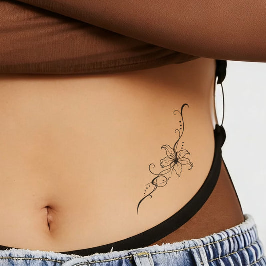 Elegant Lily Swirl Tattoo