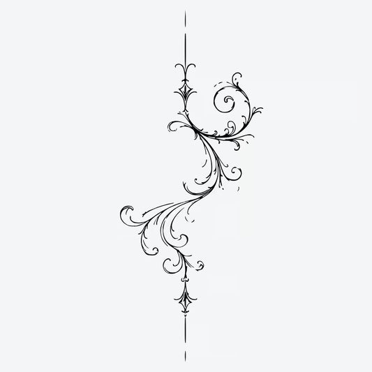 Floral Swirl Decorative Tattoo