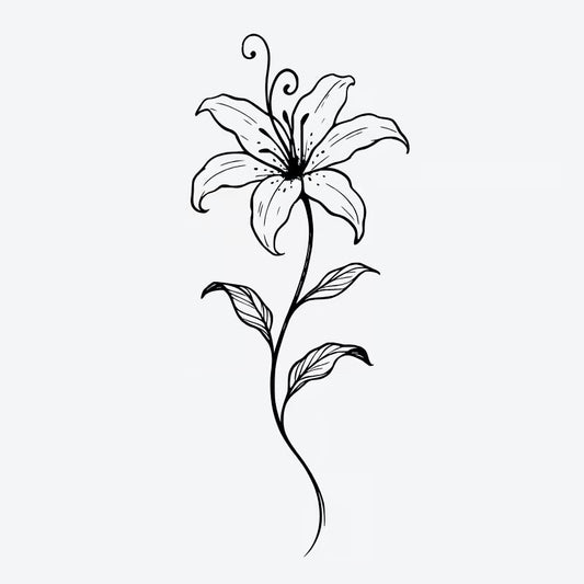 Elegant Lily Floral Tattoo