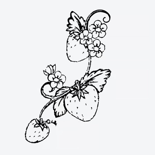 Strawberry Blossom Vine Tattoo