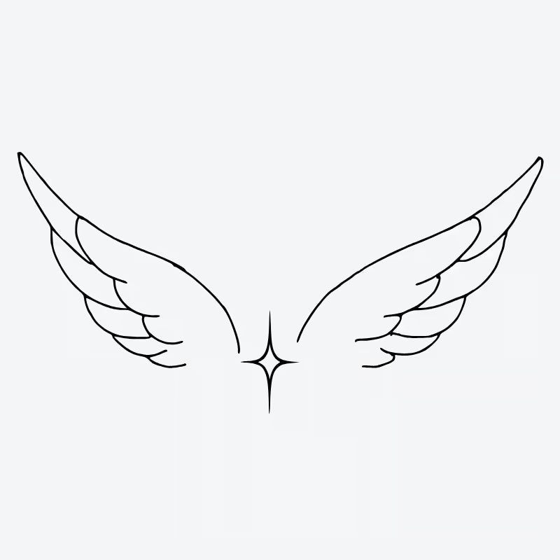 Wings And Star Tattoo
