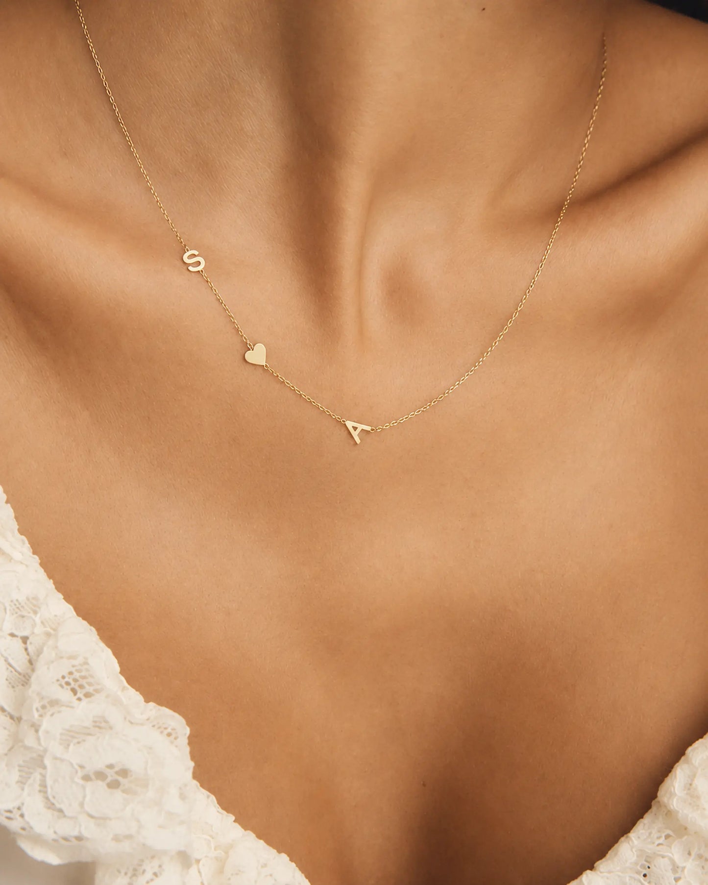 Sideway Initial Necklace