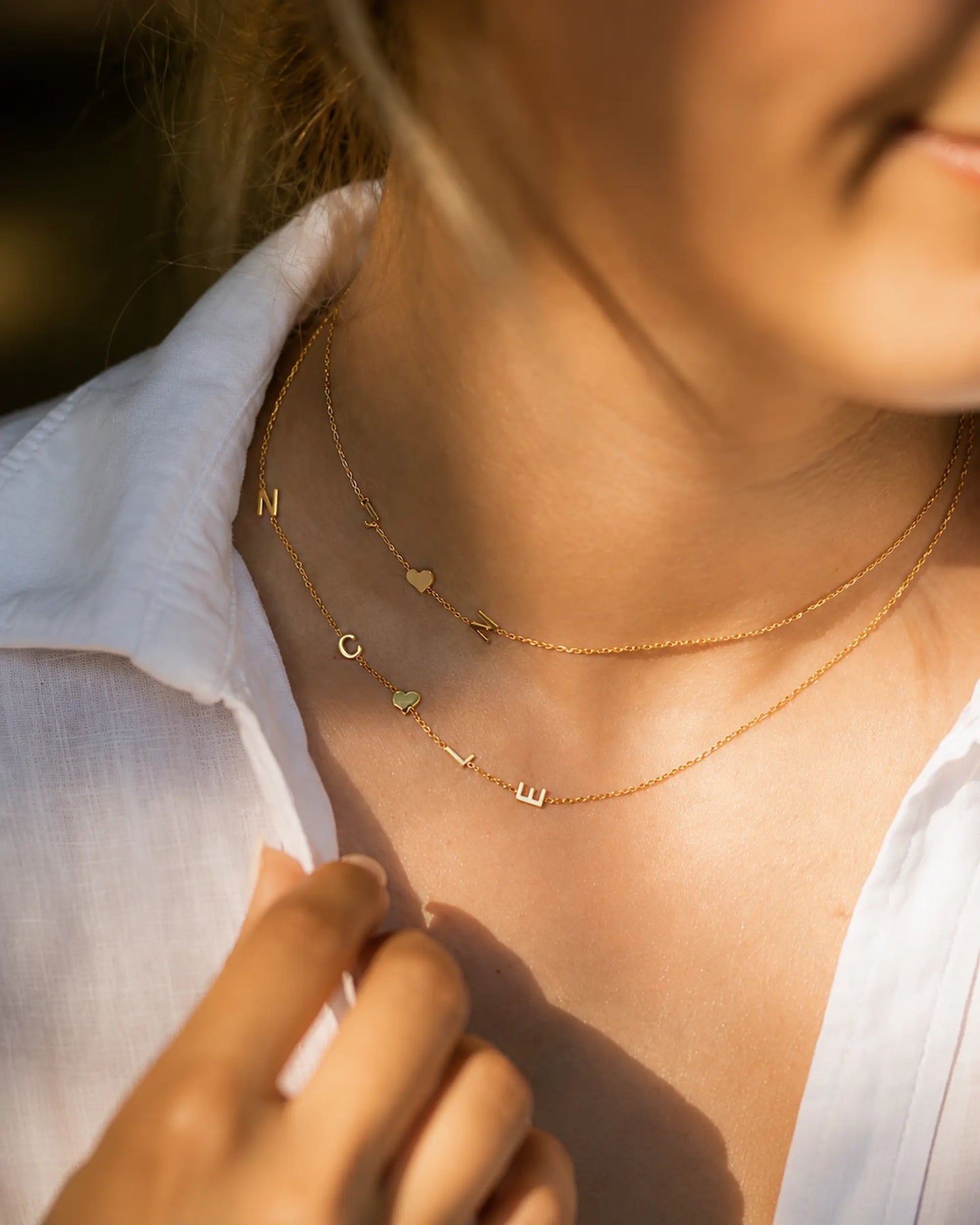 Sideway Initial Necklace