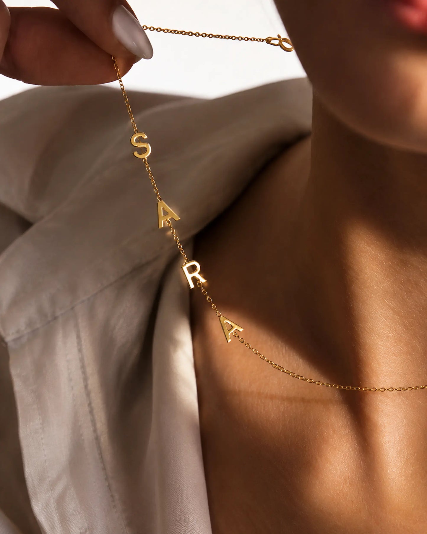 Sideway Initial Necklace