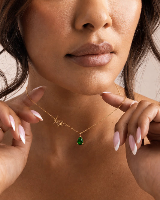 Signature Name and Birthstone Necklace
