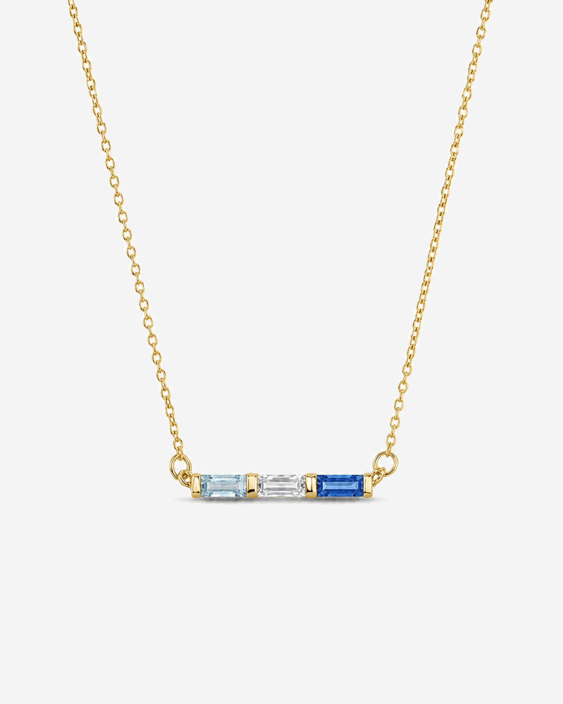 Baguette Birthstone Necklace