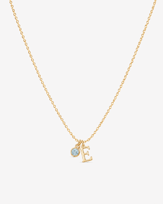 Birthstone Initial Necklace